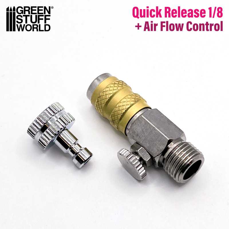 Airbrush 1/8" Quick Release Adaptor + Air Flow Control