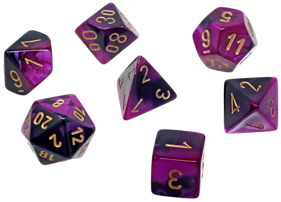 Chessex Mini: Black-Purple/Gold
