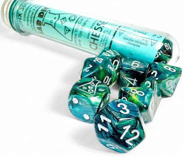 Chessex Lab Dice: Lustrous Neptune/Grey