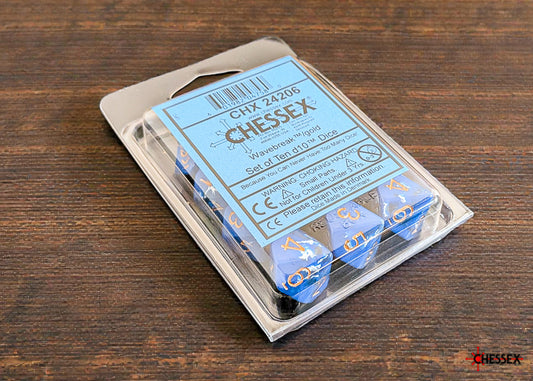Chessex Ten d10 Pack: Wavebreak/Gold