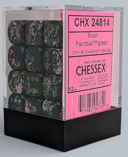 Chessex Thirty-Six d6 Pack: Brush Paintball/Green