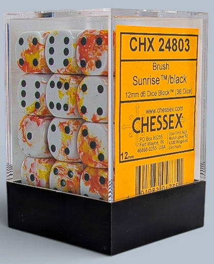 Chessex Thirty-Six d6 Pack: Brush Sunrise/Black