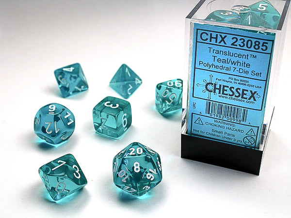 Chessex: Transulcent Teal/White