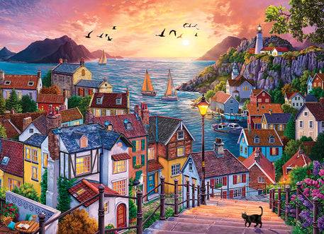 Coastal Town at Sunset - 1000 Pieces