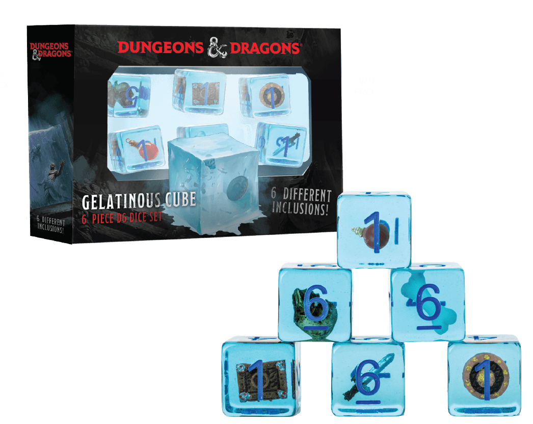 D&D Gelatinous Cube 6 Piece D6 Dice Set