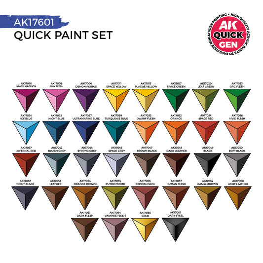 Quick Gen - Quick Paint Set 36 Colors (2 Brushes)