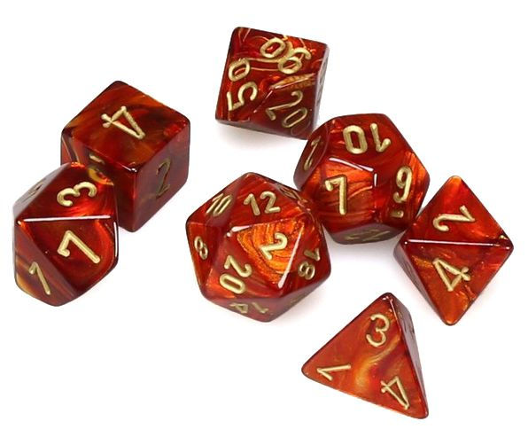 Chessex Mini: Scarab - Scarlet/Gold