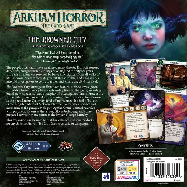 Arkham Horror: The Drowned City Investigator Expansion