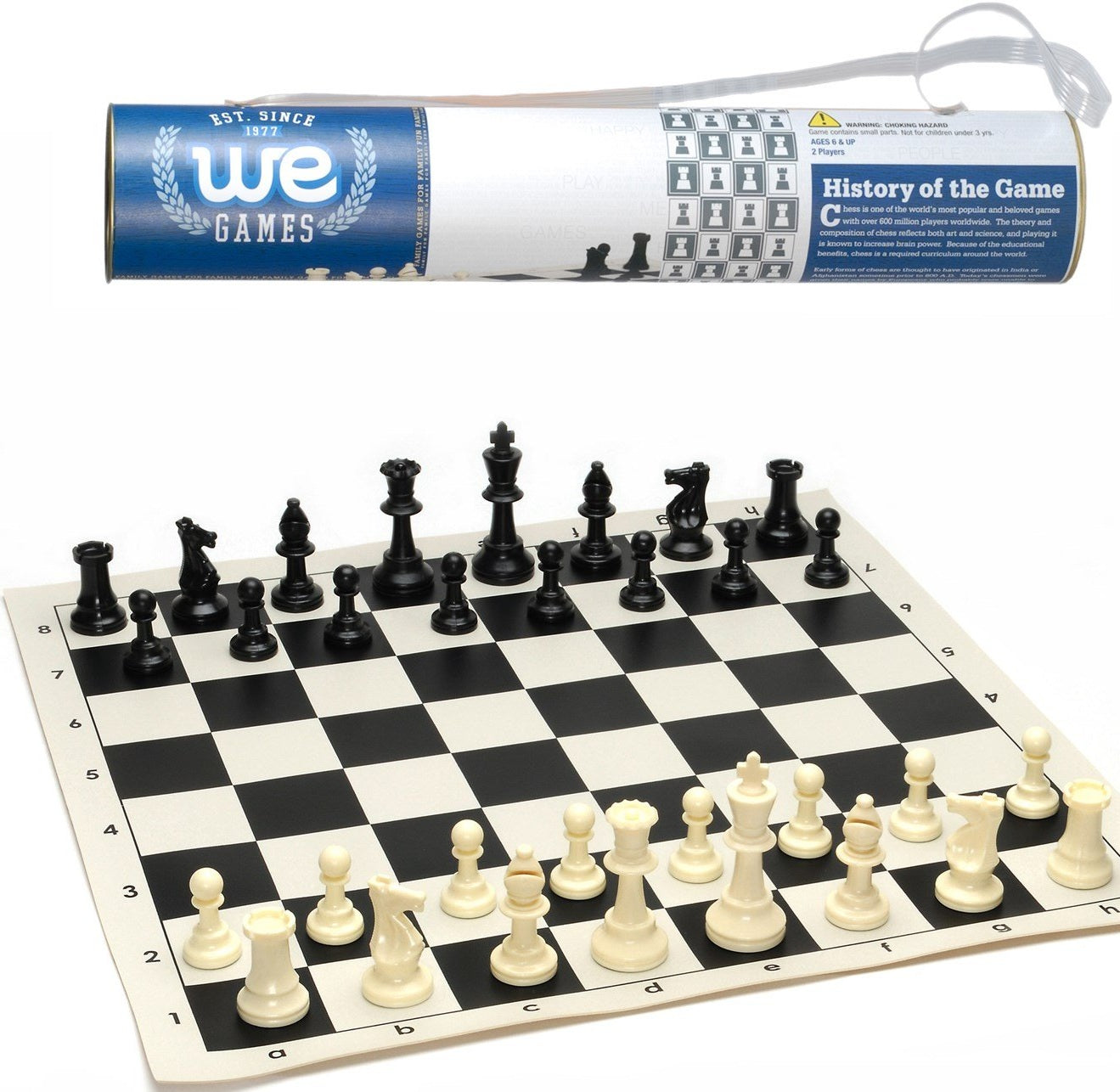 We Games - Roll-Up 17" Vinyl Tournament Chess Set with Handle