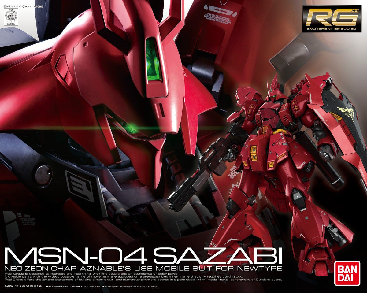 Bandai RG #29 1/144 MSN-04 Sazabi "Mobile Suit Gundam: Char's Counterattack"