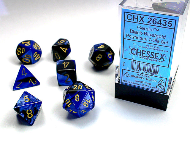 Chessex: Black-Blue/Gold