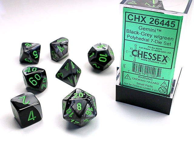 Chessex: Black-Grey/ Green