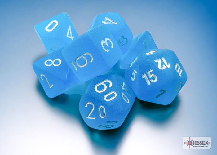 Chessex Mini: Frosted - Caribbean Blue/White