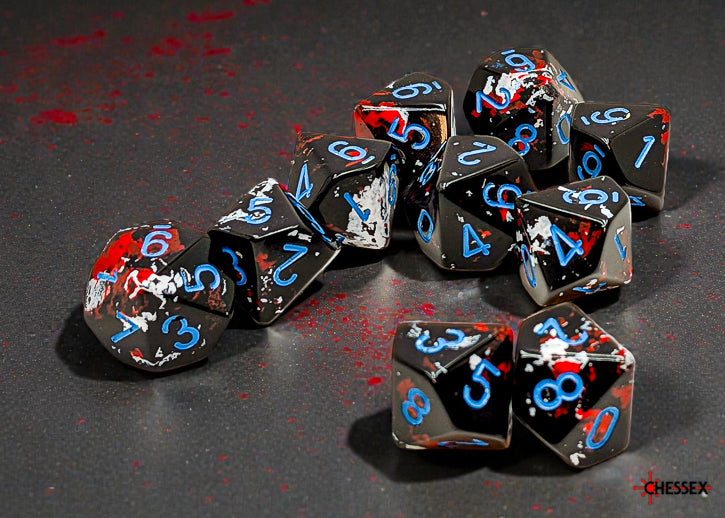 Chessex Ten d10 Pack: Brush Dark Side/Blue