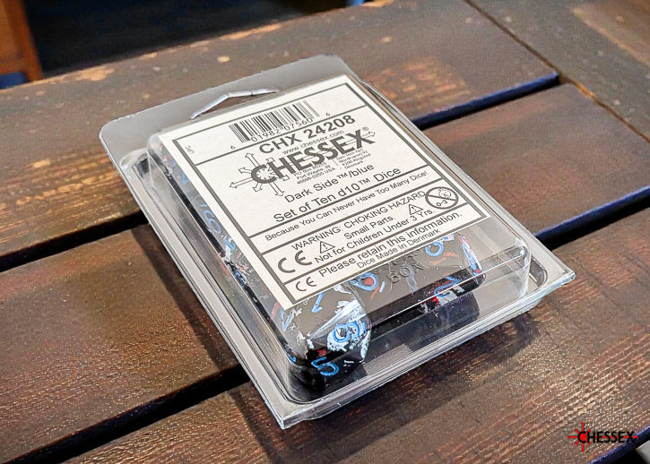 Chessex Ten d10 Pack: Brush Dark Side/Blue