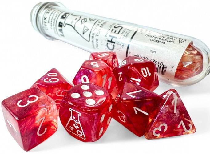 Chessex Lab Dice: Borealis Passion/White