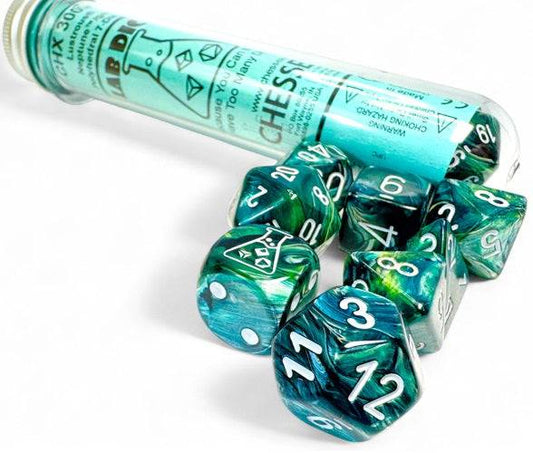 Chessex Lab Dice: Lustrous Neptune/Grey