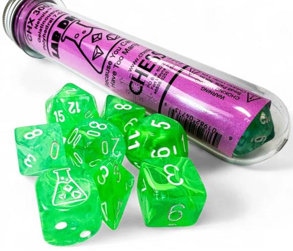 Chessex Lab Dice: Nebula Gelatinous/White