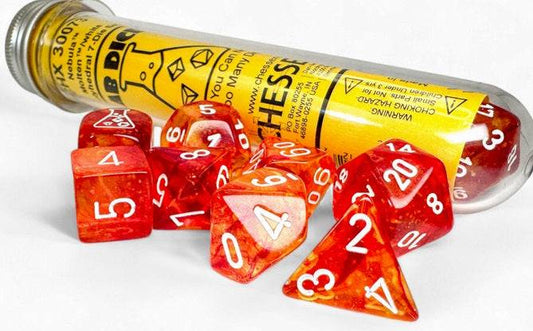 Chessex Lab Dice: Nebula Molten/White