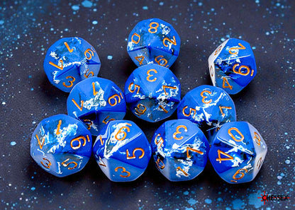 Chessex Ten d10 Pack: Wavebreak/Gold