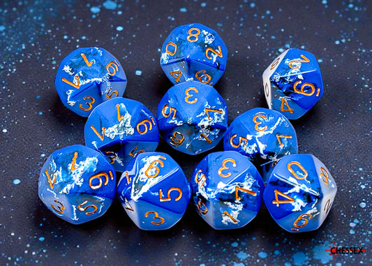 Chessex Ten d10 Pack: Wavebreak/Gold