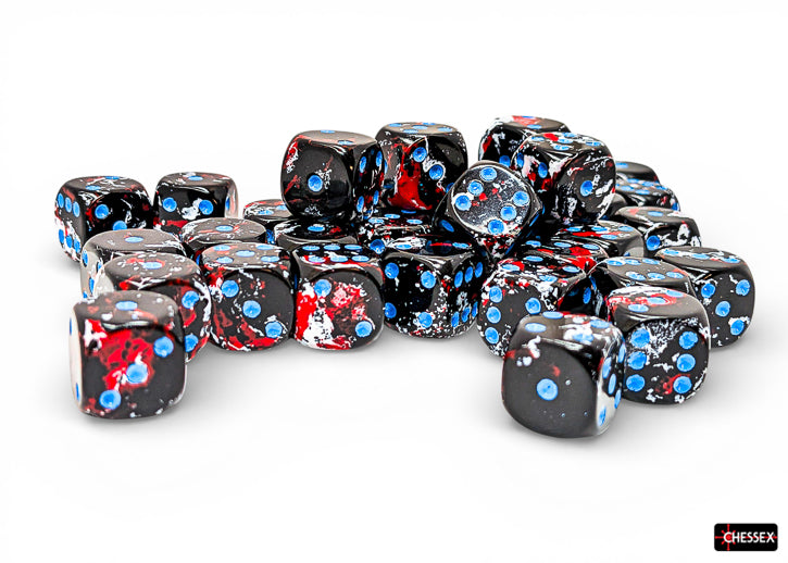 Chessex Thirty-Six d6 Pack: Brush Dark Side/Blue