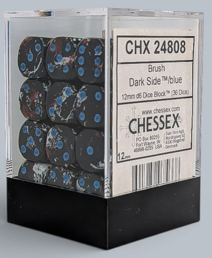 Chessex Thirty-Six d6 Pack: Brush Dark Side/Blue