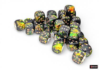 Chessex Thirty-Six d6 Pack: Brush Deep Forest/Gold