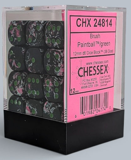 Chessex Thirty-Six d6 Pack: Brush Paintball/Green