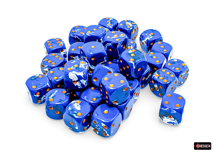 Chessex Thirty-Six d6 Pack: Brush Wavebreak/Gold
