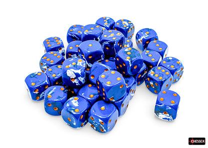 Chessex Thirty-Six d6 Pack: Brush Wavebreak/Gold