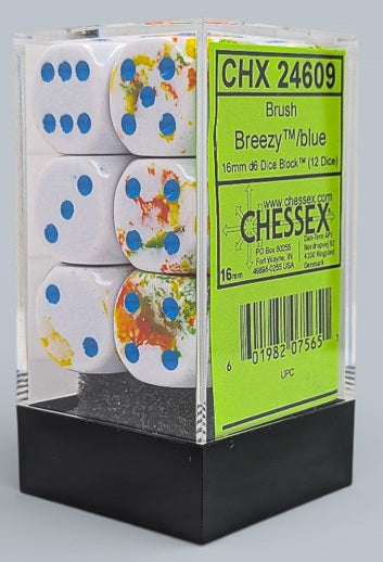 Chessex Twelve d6 Pack: Brush Breezy/Blue