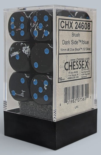 Chessex Twelve d6 Pack: Brush Dark Side/Blue