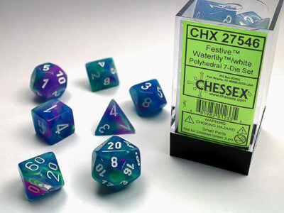 Chessex: Festive Waterlily/White
