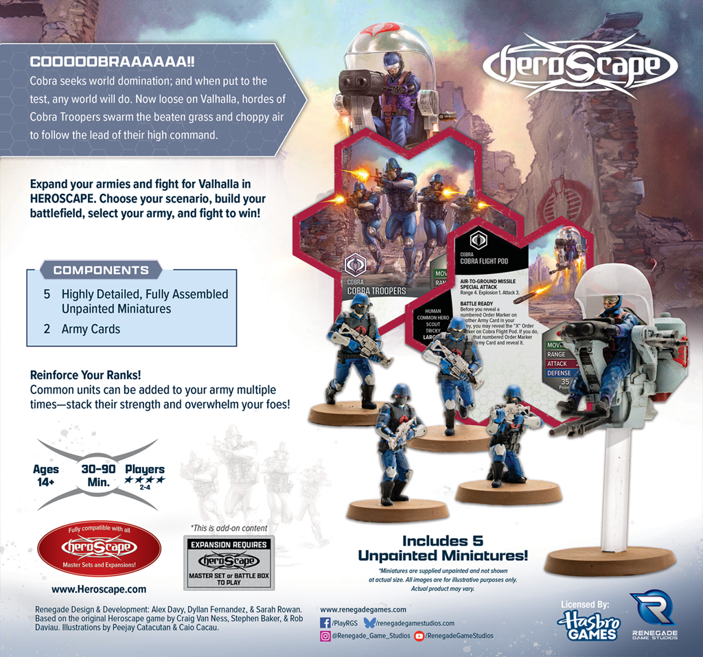 G.I. Joe Heroscape - Cobra Trooper & Combat Flight Pod Army Expansion