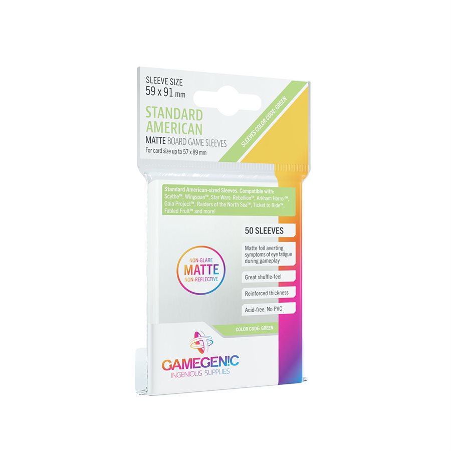 Sleeves: Gamegenic: Matte Standard American-Sized Boardgame (50)