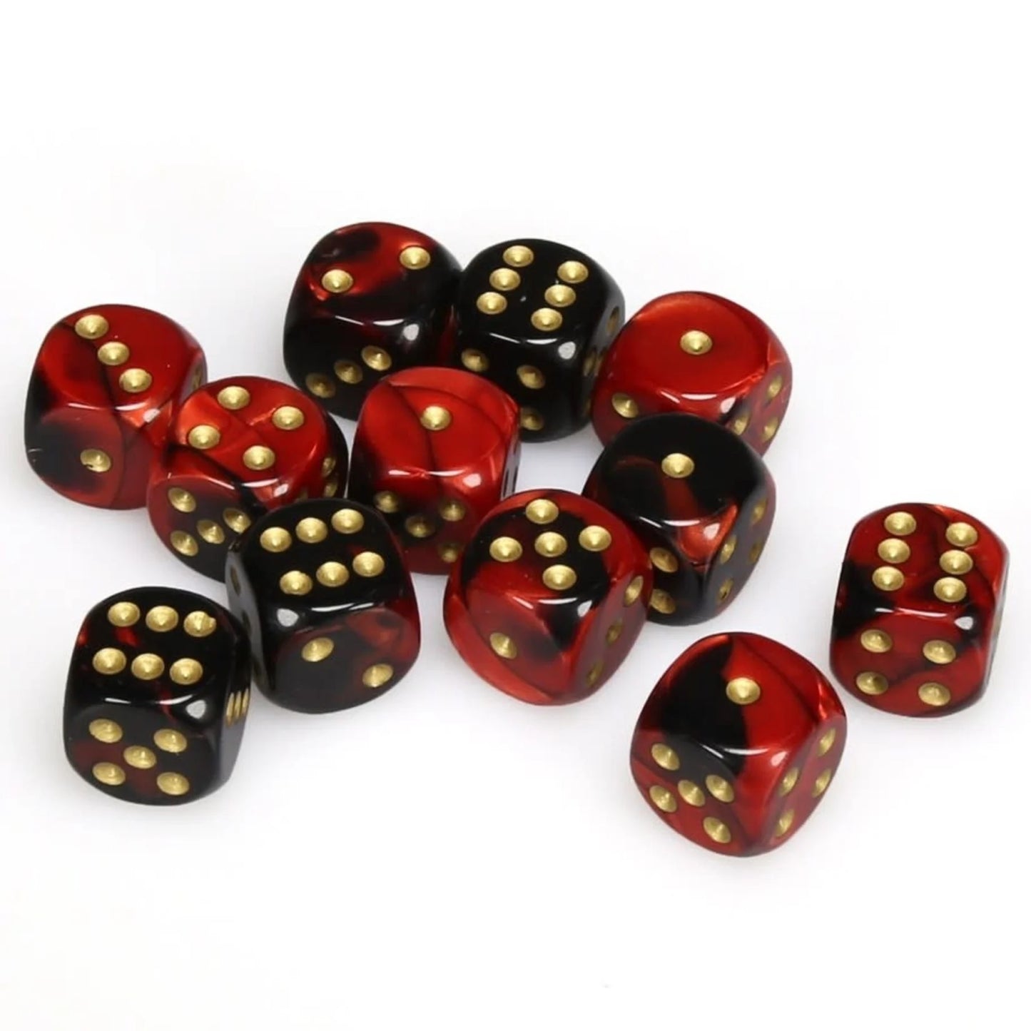 Chessex Thirty-Six D6 Pack: Gemini - Black-Red/Gold