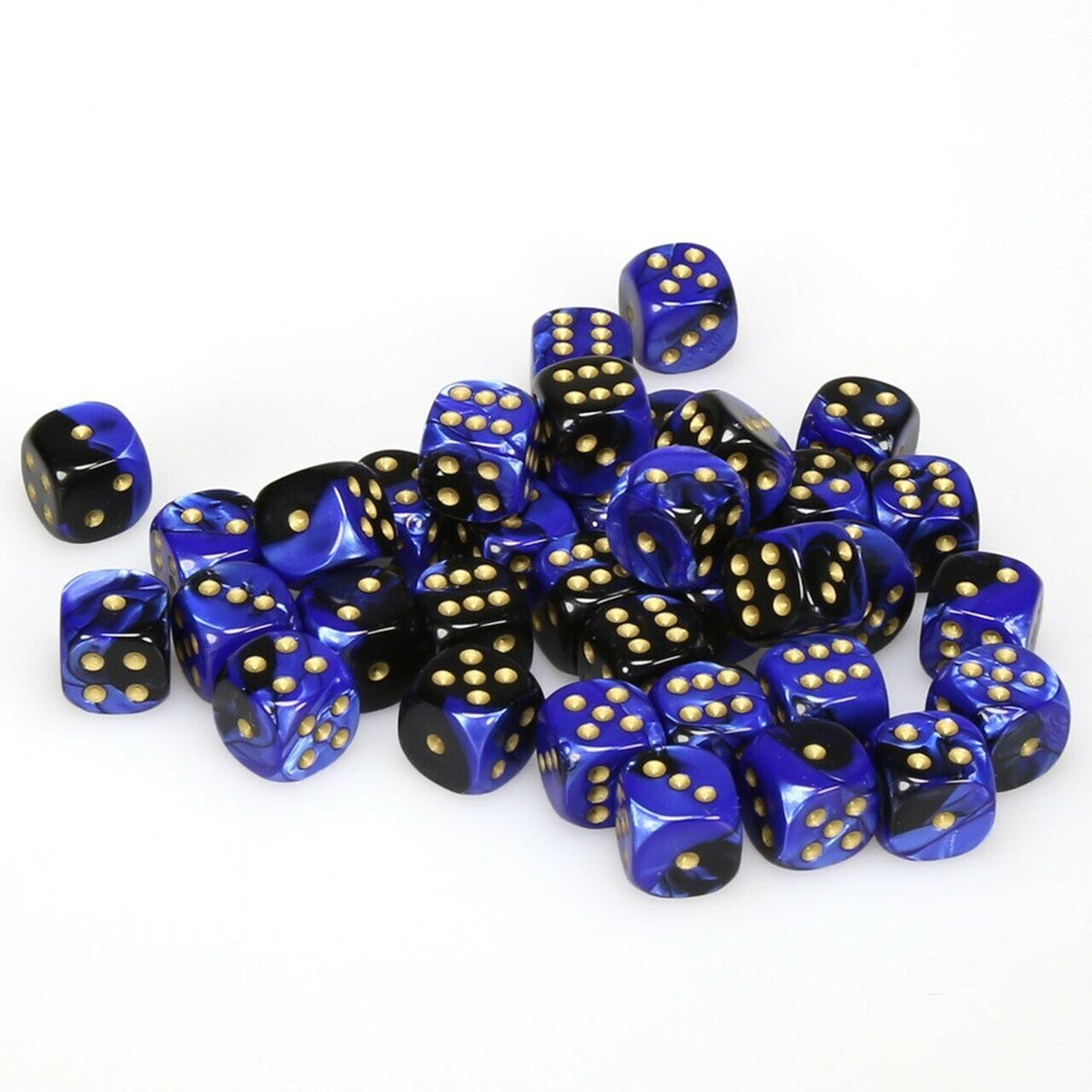 Chessex Thirty-Six D6 Pack: Gemini - Black-Blue/Gold