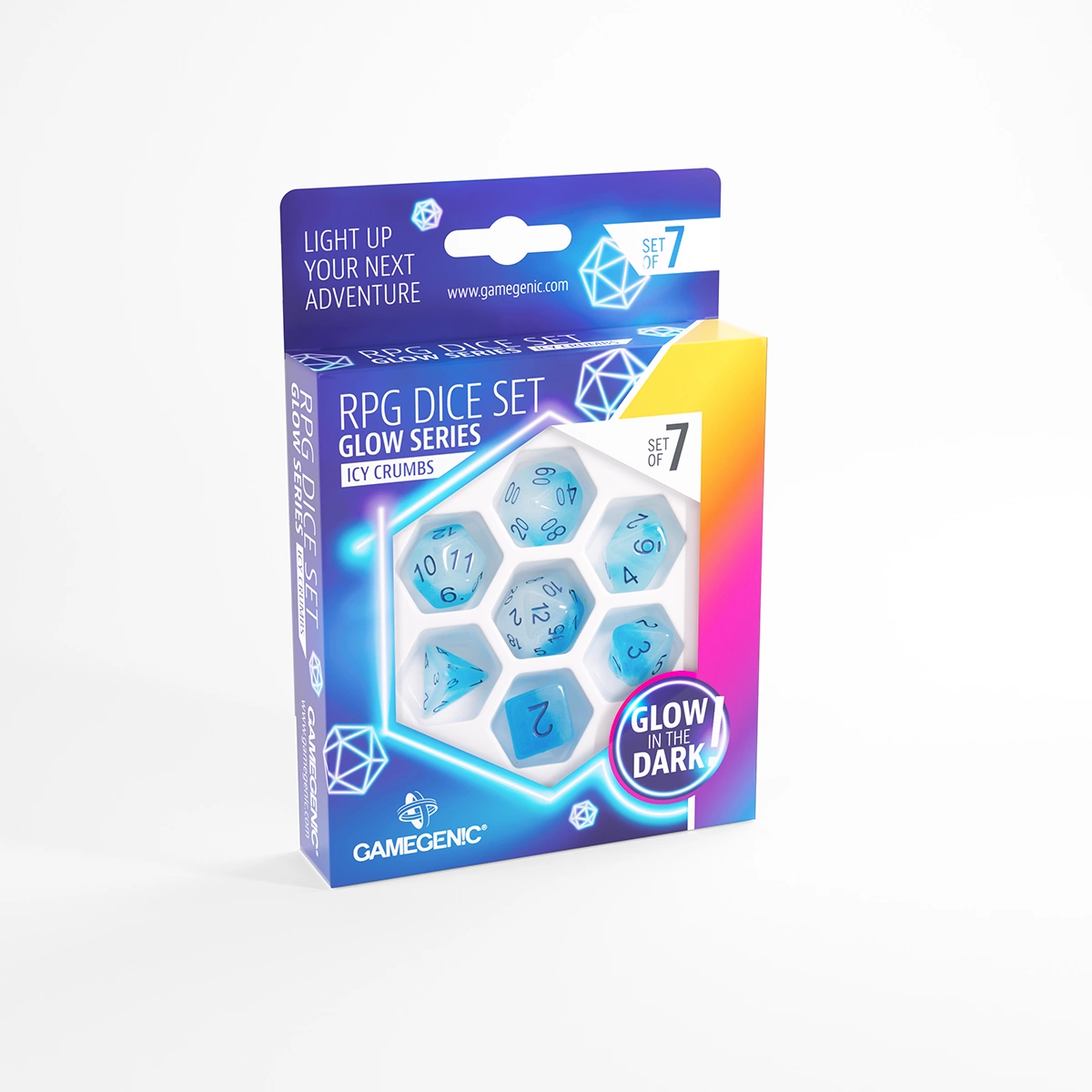 Gamegenic RPG Dice: Glow Series - Icy Crumbs