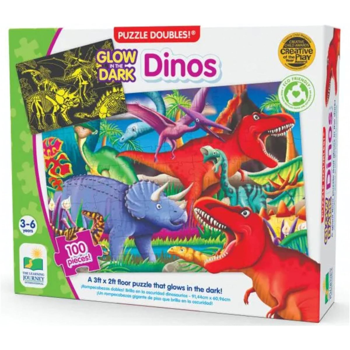 Glow in the Dark Puzzle - Dinos (100 Pieces)