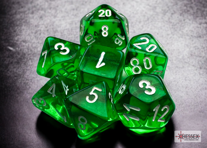 Chessex Mini: Translucent - Green/White