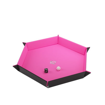Magnetic Dice Tray: Hexagonal: Black / Pink