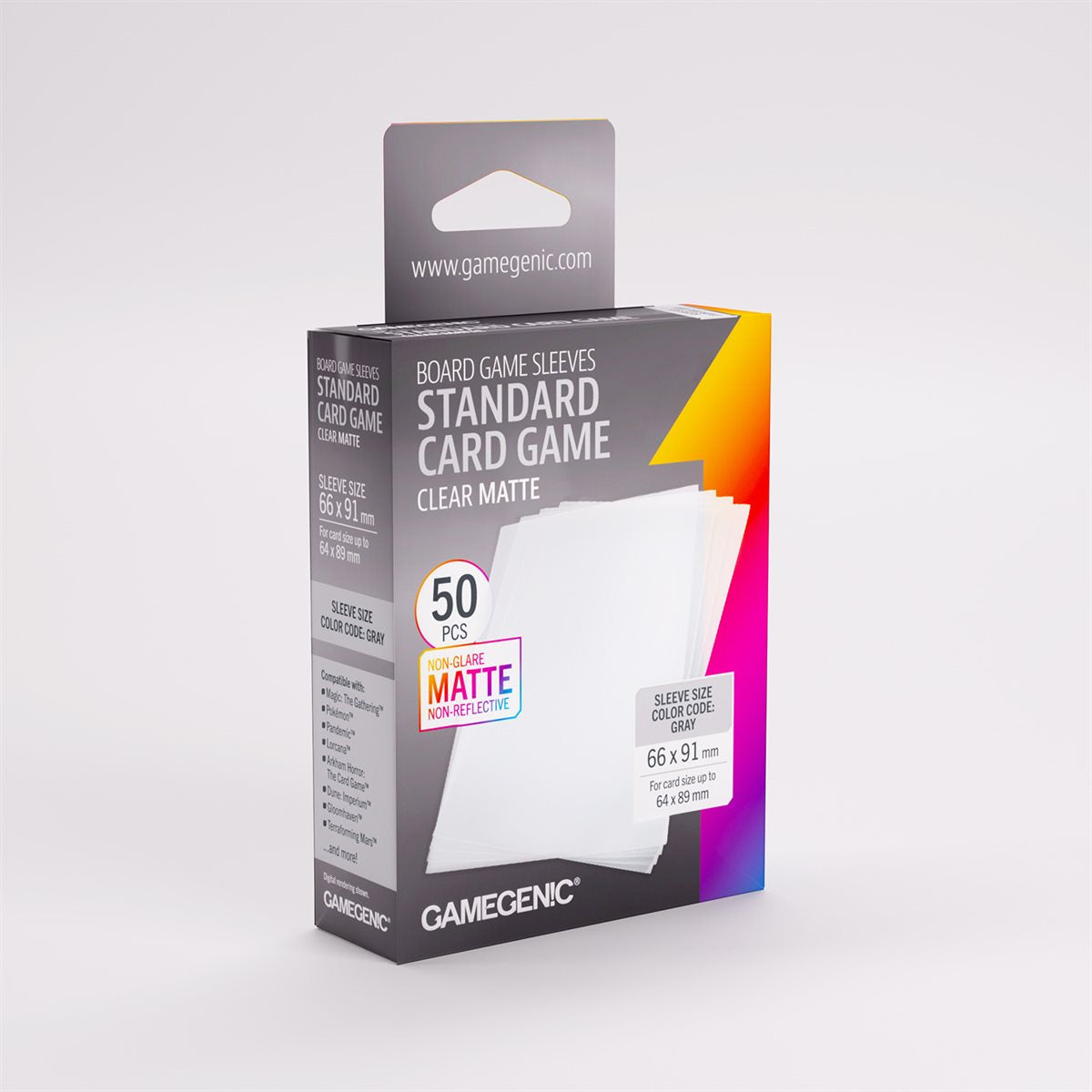 Sleeves: Matte Standard Card Game 50 (Color Code: Gray)