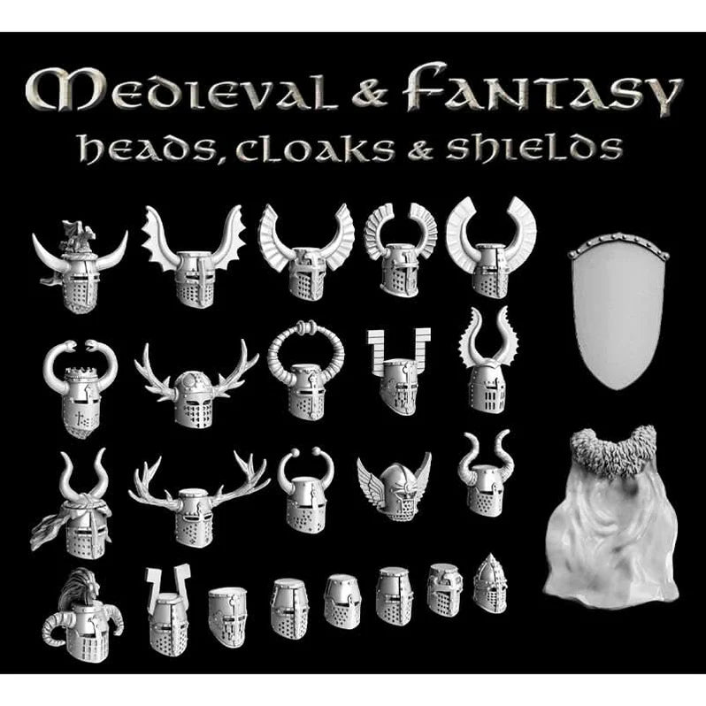 Medieval & Fantasy Heads, Cloaks, & Shields