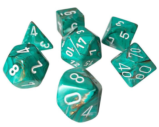 Chessex Mini: Marble - Oxi-Copper/White