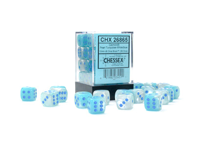Chessex Thirty-Six D6 Pack: Gemini - Pearl Turquoise-White/Blue