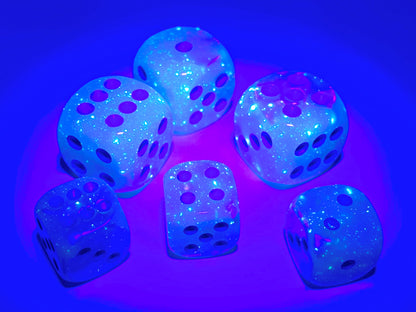 Chessex Thirty-Six D6 Pack: Gemini - Pearl Turquoise-White/Blue
