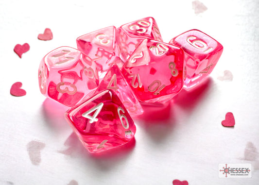 Chessex Mini: Translucent - Pink/White