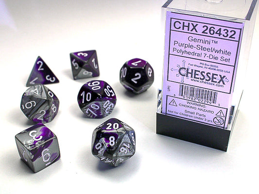 Chessex: Purple-Steel/White