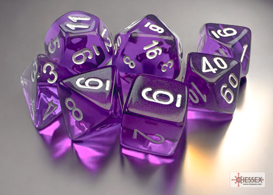 Chessex Mini: Translucent - Purple/White